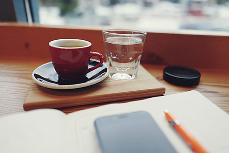 Coffee cup and glass of water thumbnail