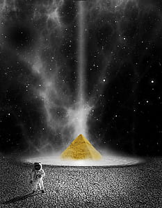 astronaut near pyramid thumbnail