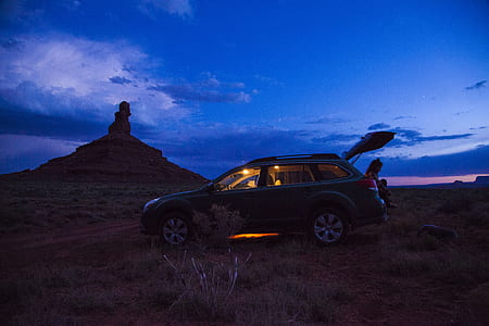 Black 5-door Hatchback during Nighttime thumbnail