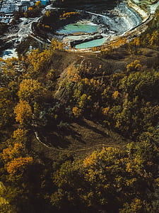 aerial photography of lake and trees during daytime thumbnail