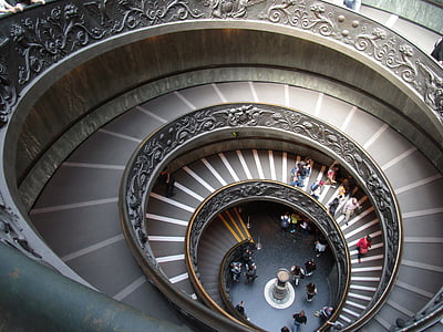 group of people walking on spiral staircase thumbnail