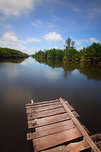 wood, jetty, nature, sky thumbnail
