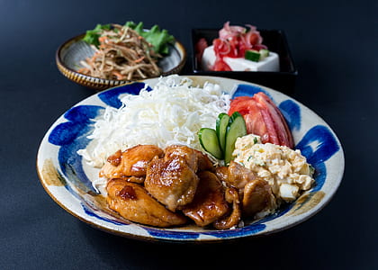 cooked chicken with cucumber and vegetable thumbnail