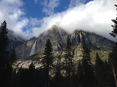 landscape photography of mountain surrounded of trees thumbnail