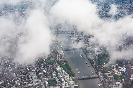 Center of London (UK) with London’s Eye from the Airplane thumbnail