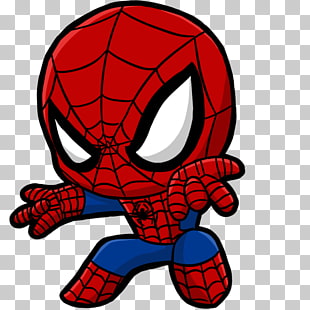 Spider-Man Wolverine Venom Chibi Marvel Comics, spider, Marvel Spider-Man illustration PNG clipart