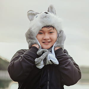 Boy Wearing Black Full-zip Hoodie thumbnail