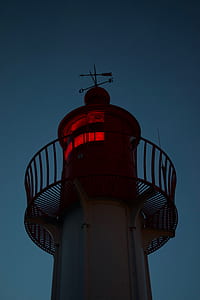 lighthouse under clear blue sky thumbnail