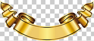 Logo Banner Gold Label, Large Gold Banner , yellow ribbon PNG clipart