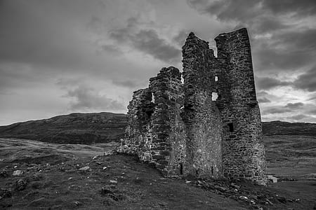 grayscale photography of castle thumbnail