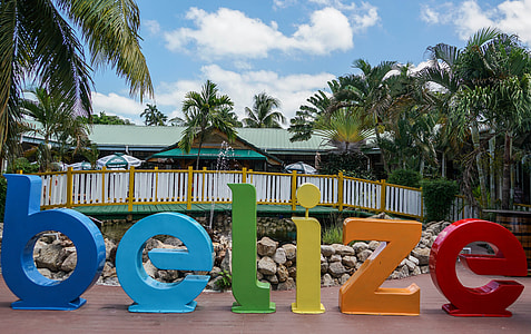 multicolored Belize free-standing letters at daytime thumbnail
