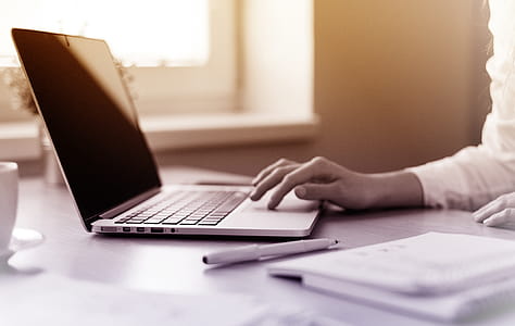 Woman Working On Laptop - Close-Up of Hands thumbnail