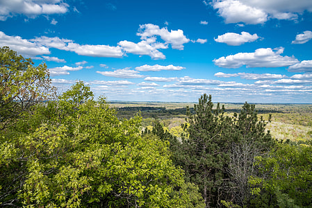 Clouds over the landscapes at Levis Mound, Wisconsin thumbnail