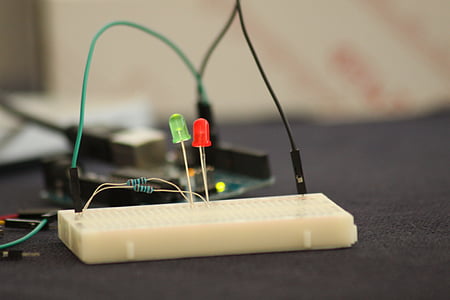 red and blue LED bulbs thumbnail