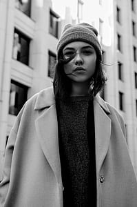 grayscale photography of woman thumbnail