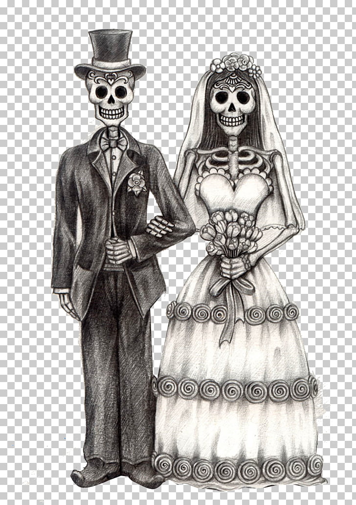 Calavera Day Of The Dead Bridegroom Drawing Skeleton Bride Groom