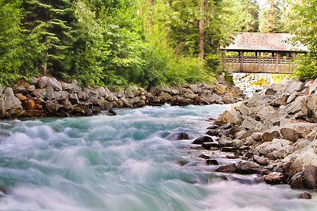 timelapse photography of river with stones thumbnail