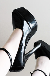 black patent leather platform stilettos thumbnail