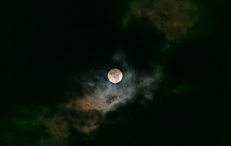 full moon covered by black clouds thumbnail