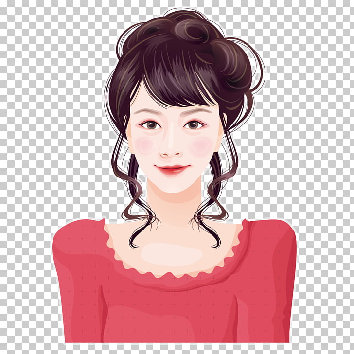 Curly Girl Hairstyle Euclidean Illustration Curly Girl Png