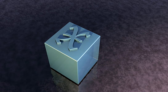square gray box on black surface thumbnail