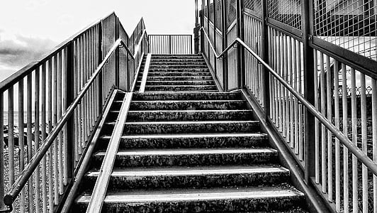 grayscale photography of stairs thumbnail