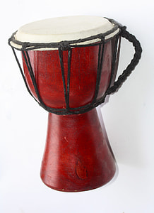 red and white djembe thumbnail