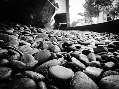 grayscale photo of stones thumbnail