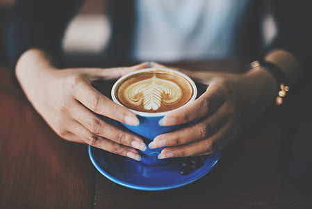 person holding cup of latte art thumbnail