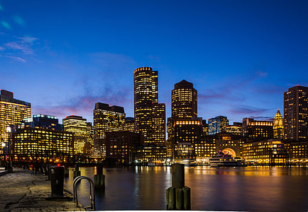 photography of high-rise building during night time thumbnail