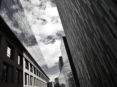black-and-white, sky, clouds, cloudy thumbnail