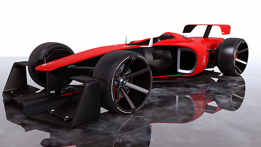 red and black F1 race car thumbnail