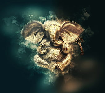 illustration of gold Lord Ganesha figurine thumbnail