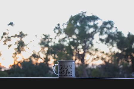white be wild and free-printed mug on brown shelf thumbnail