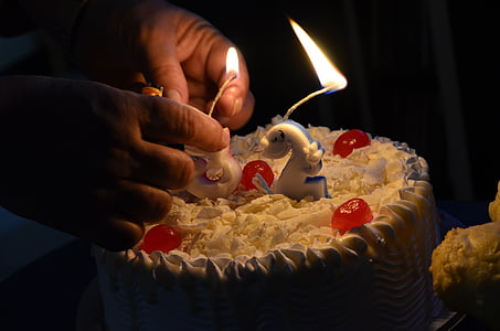 white cake with cherries thumbnail