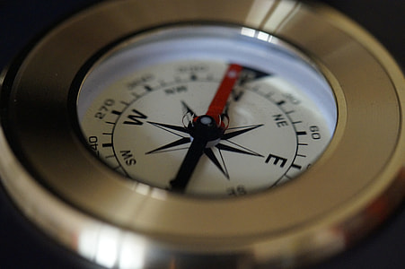 stainless steel, white, compass, pointing, south, north thumbnail