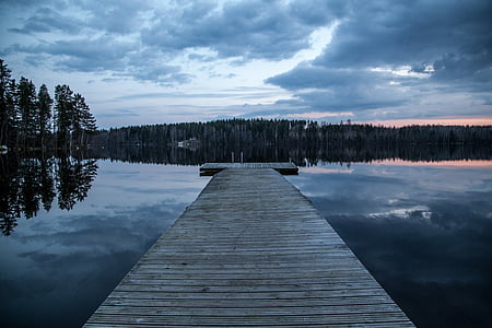 brown wooden lake dock thumbnail