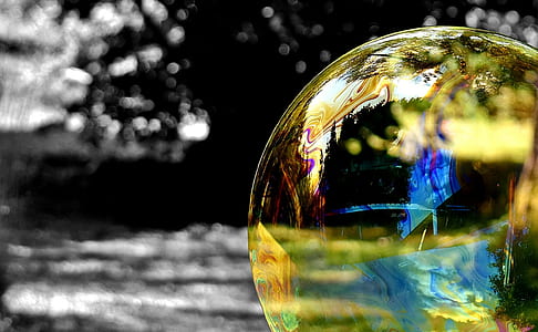 selective color photography of bubble thumbnail