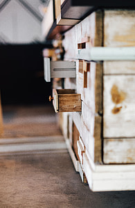 Wooden installation with shelves thumbnail