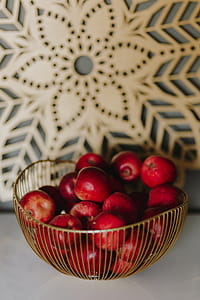 Red apples and golden oak leaves thumbnail