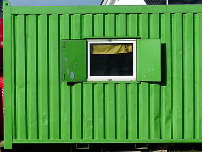 green intermodal container with window at daytime thumbnail