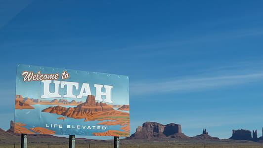 Welcome to Utah Poster Under Blue Daytime Sky thumbnail