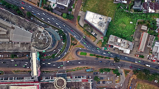 Aerial View of Road With Cars thumbnail