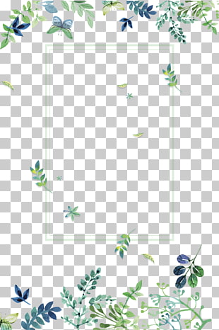Green, Small fresh green flowers border texture, green leaves border PNG clipart