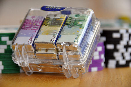 banknote chocolate bar beside poker chips thumbnail