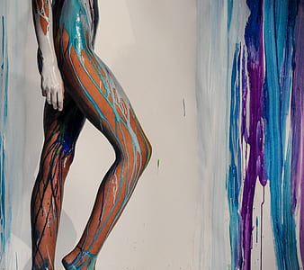 abstract painting of human legs thumbnail