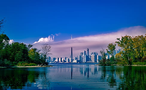 city, sky, water, clouds thumbnail