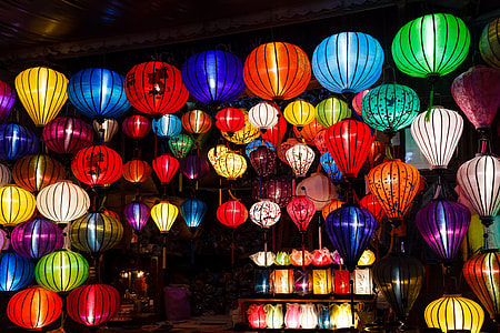 assorted-color lightened paper lanterns thumbnail