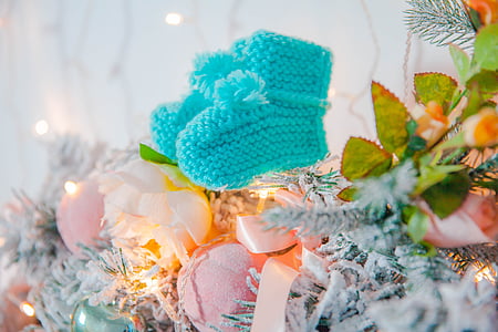 pair of teal knit socks thumbnail