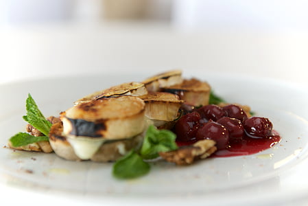 baked food with cherry platter thumbnail